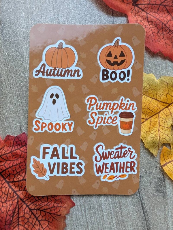 Planche de stickers spooky et cozy fall,