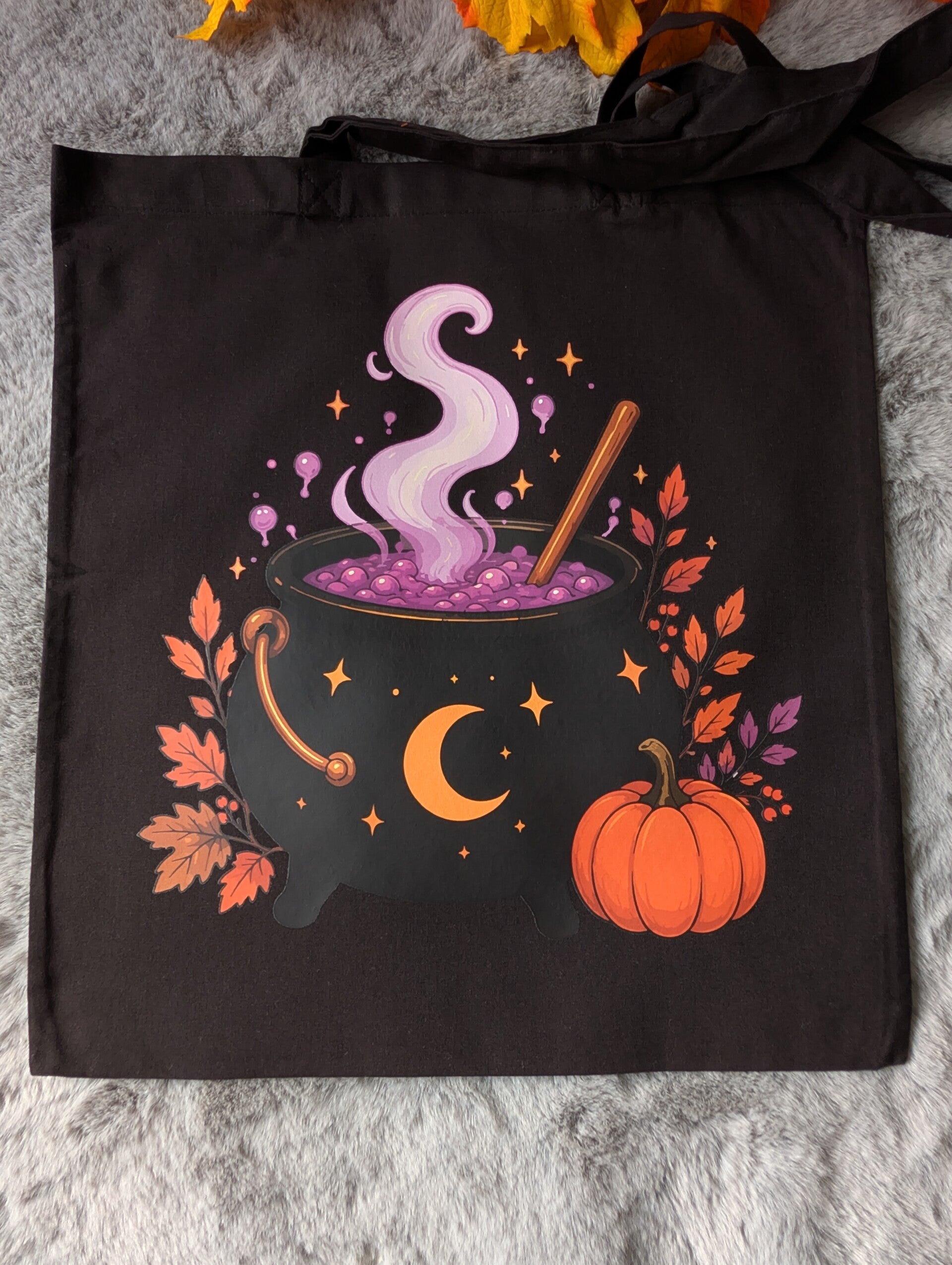 Tote bag noir chaudron,
