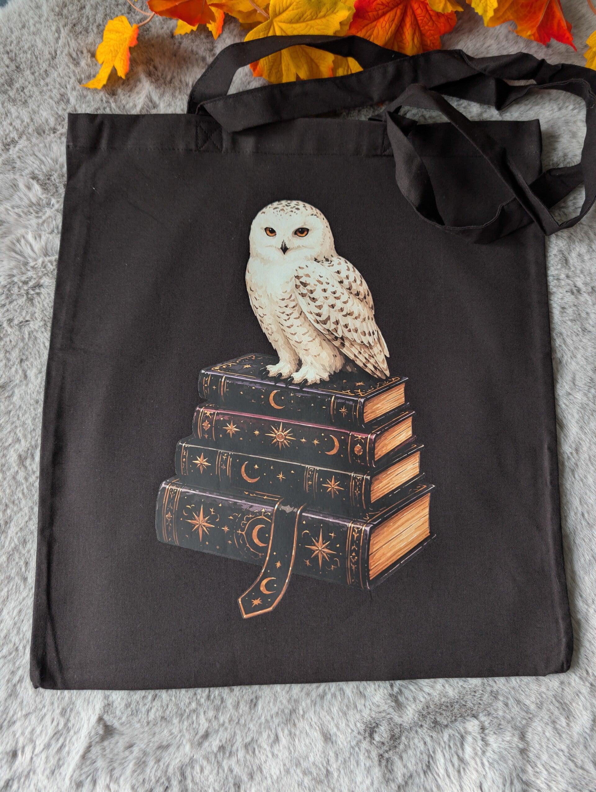 Tote bag noir chouette sur PAL