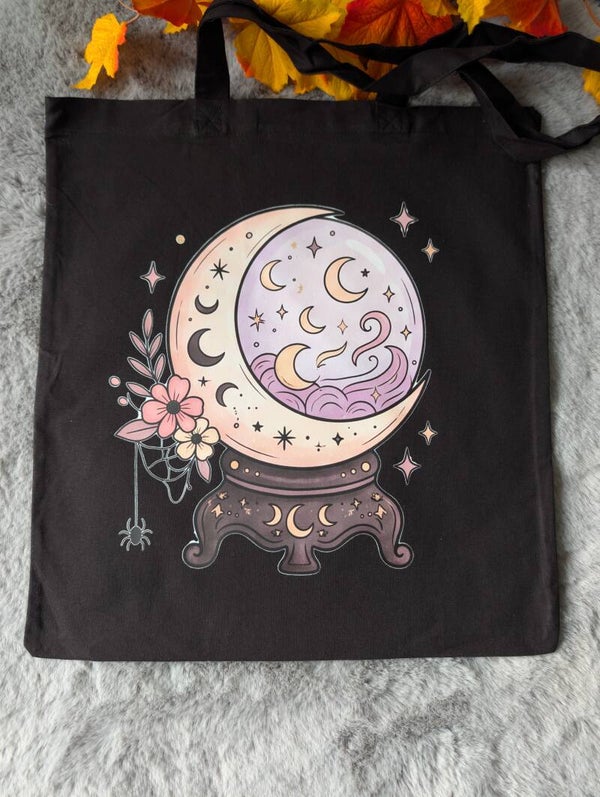 Tote bag noir boule de cristal