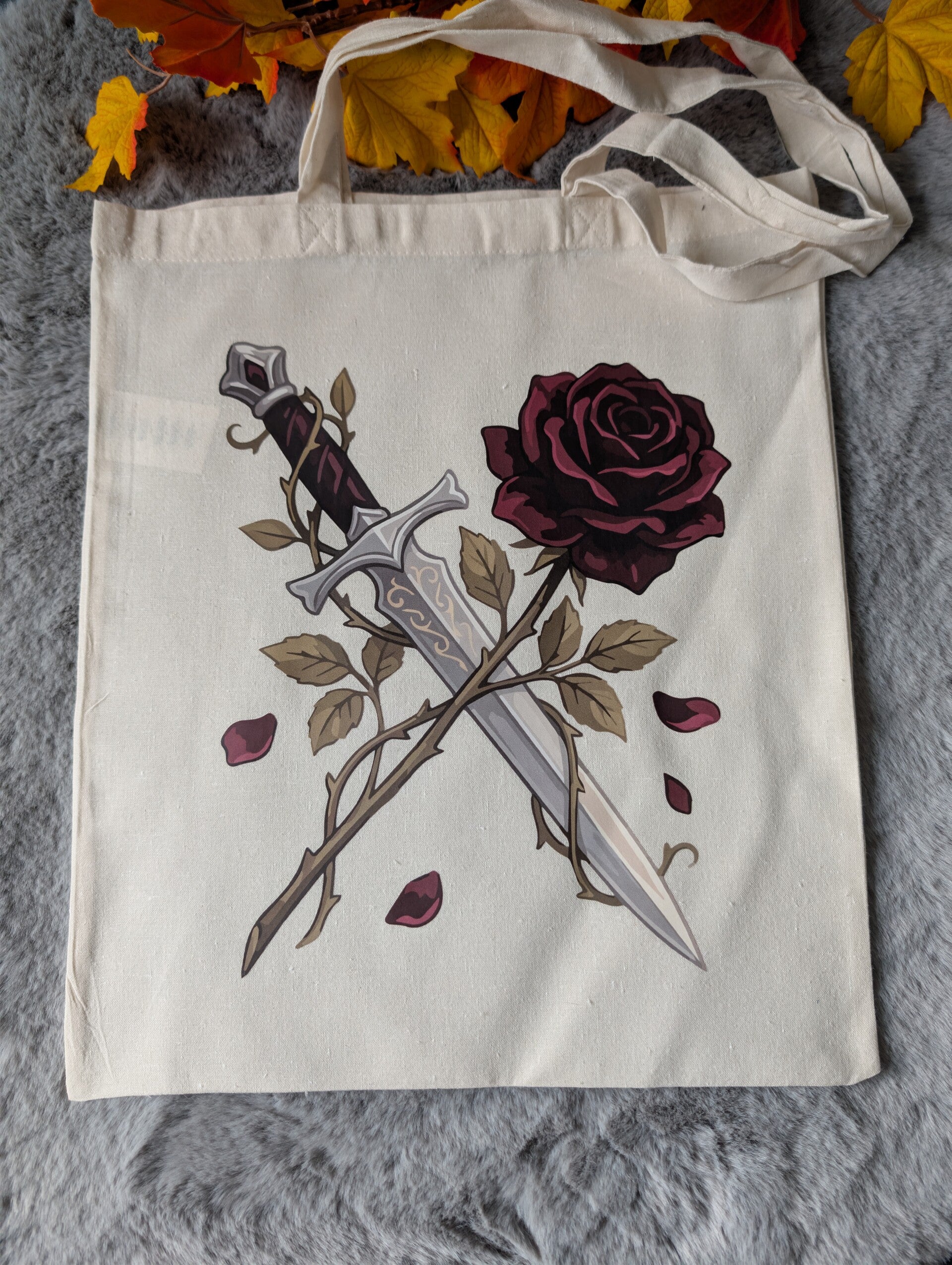 Tote bag épée et rose Romantasy