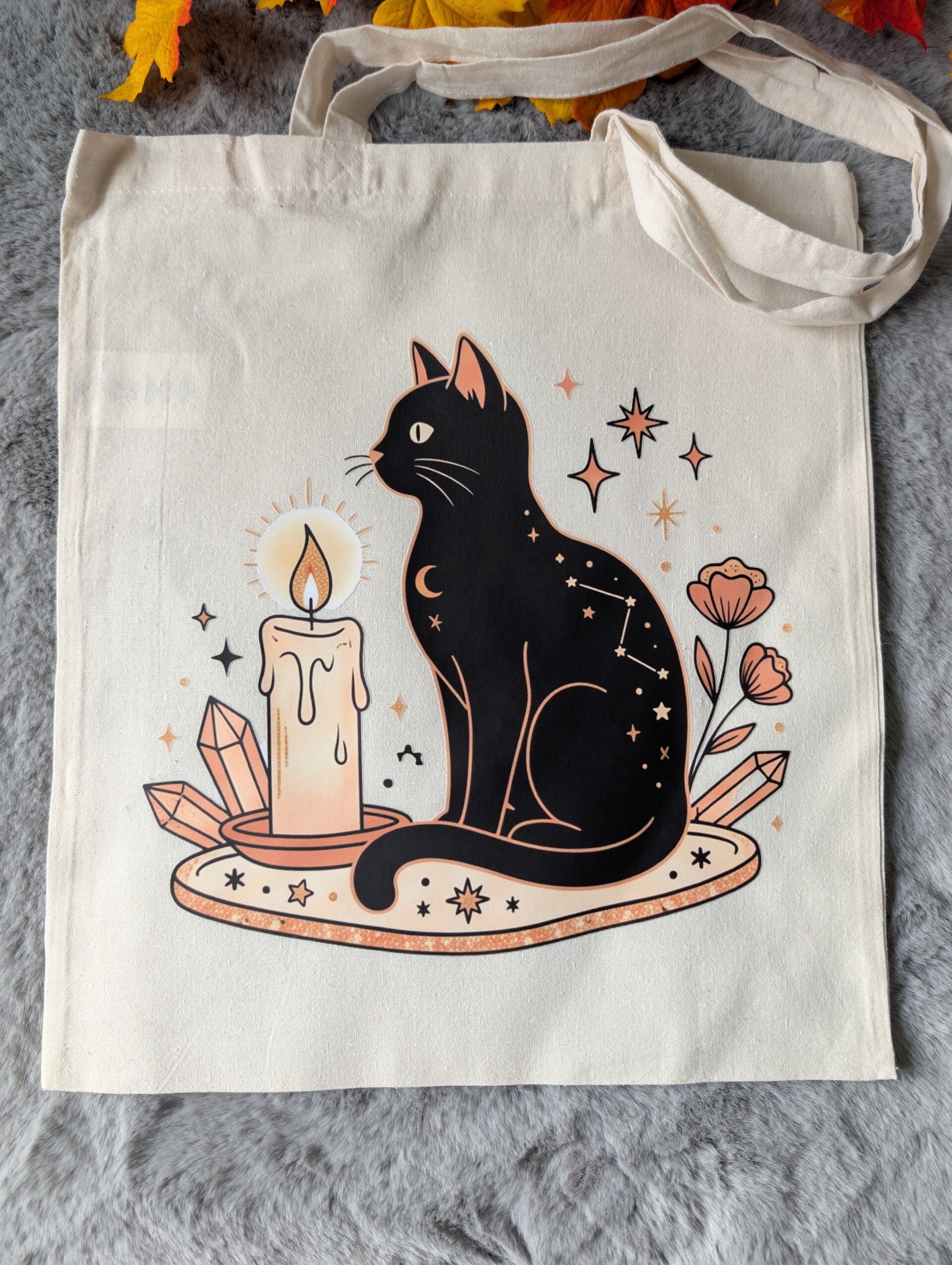 Tote bag chat noir mystique