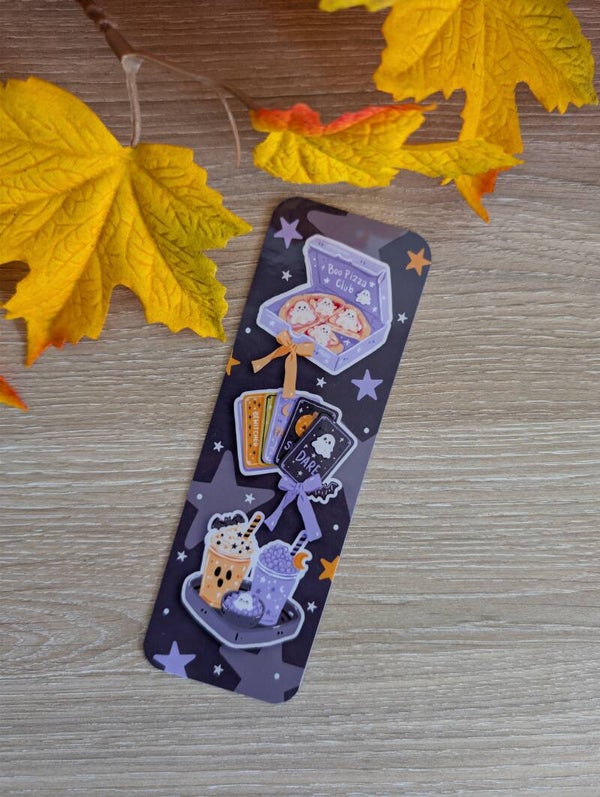 Marque-page plastifié spooky,