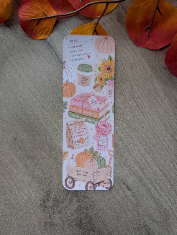 Marque-page plastifié hello fall,