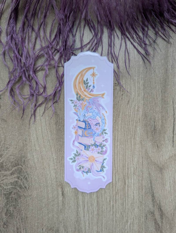 Marque-page plastifié dragon romantique,