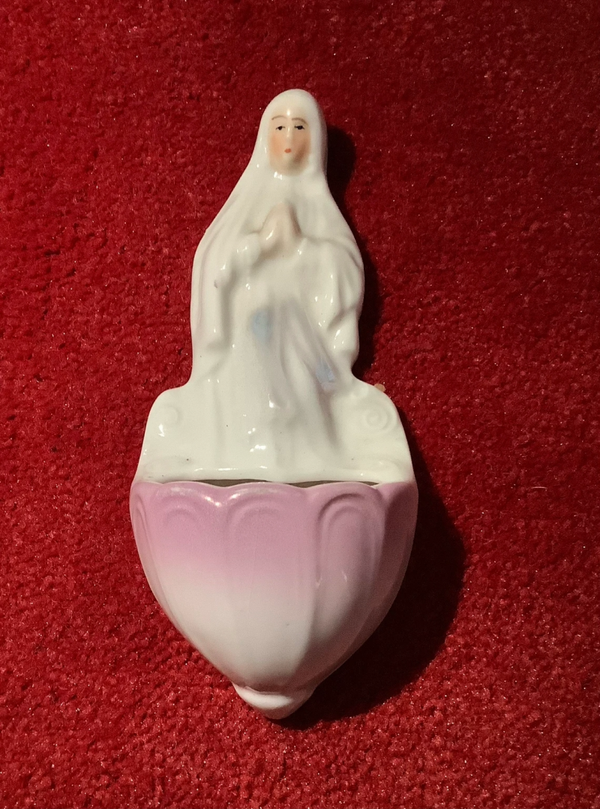 Mooi wijwatervat wijwaterbakje Maria
