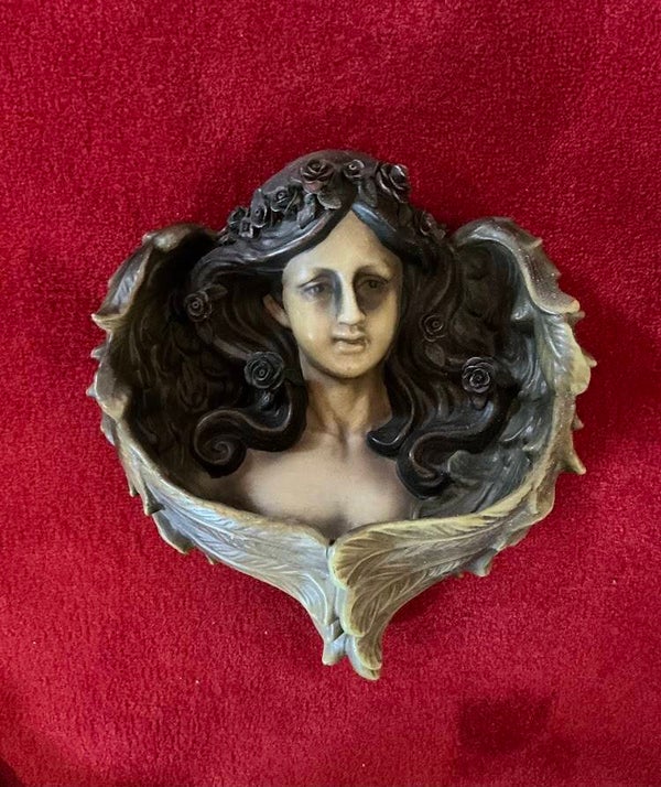 Grote kerstengel voor aan de muur – gips/terracotta – jaren 80/90 – puntgaaf