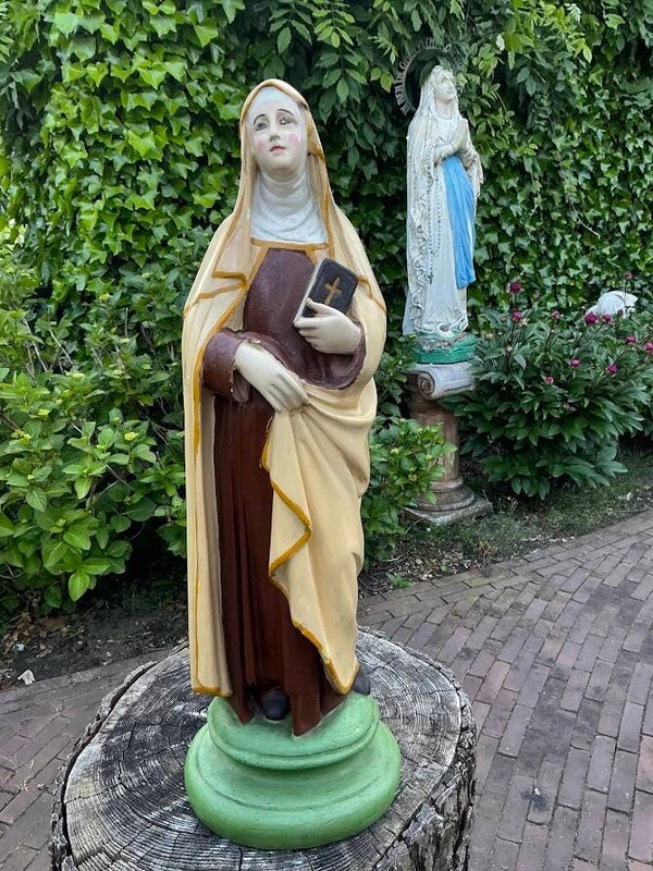 Zeldzaam Belgisch Heiligenbeeld Sint Theresia van Avila