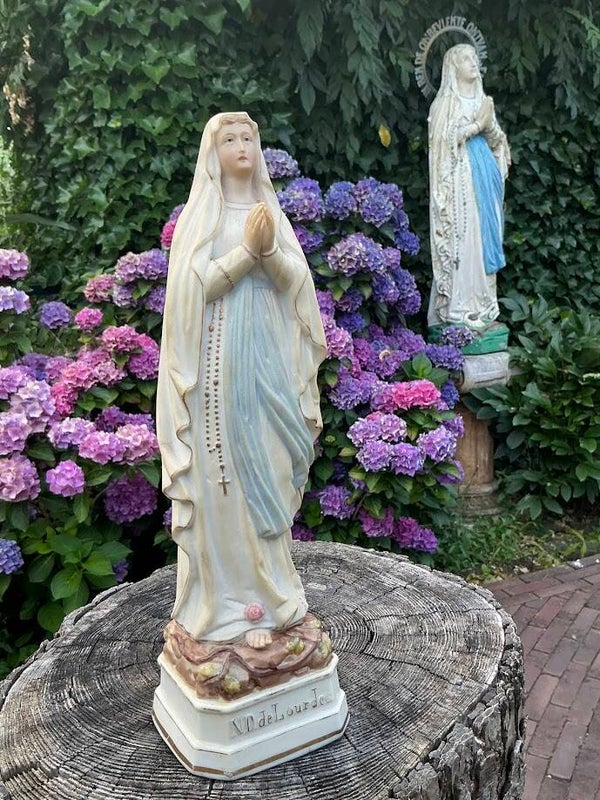 Antiek Frans Maria beeld O.L.V. Lourdes porselein/bisque