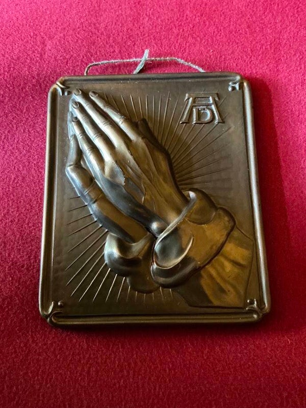 Oude koperen plaquette 'Biddende Handen' Albrecht Dürer