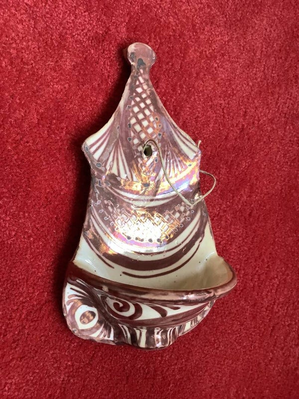 Keramieken wijwaterbakje – Sevilla, jaren ’70/’80