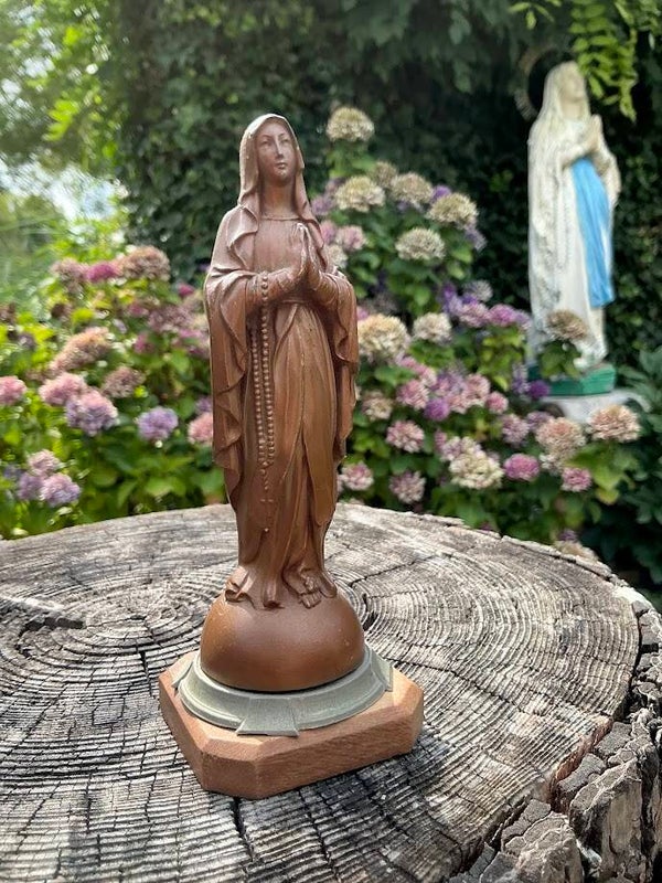 Prachtig Mariabeeld Maria van Lourdes Koper/Tin