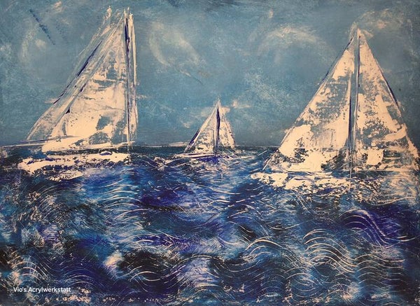 Acrylbild/ " Ein maritimes Trio"