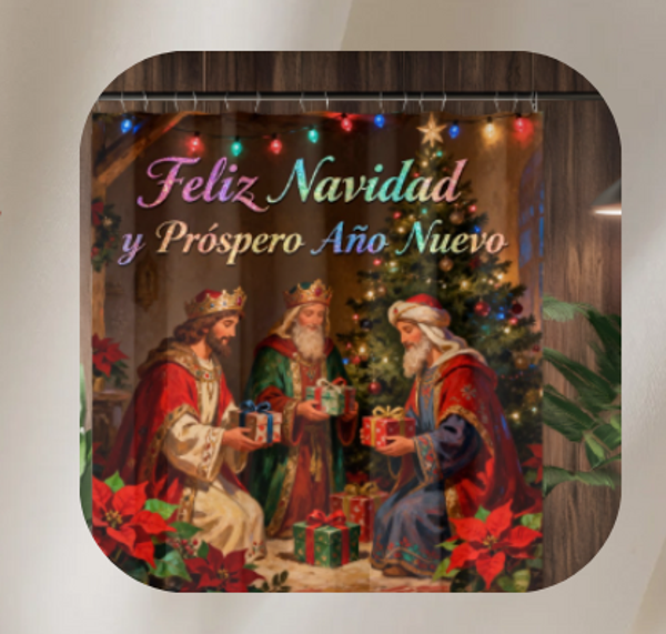 HOLIDAYS-SHOWER CURTAIN-REYES MAGO (The Three Wise Men)