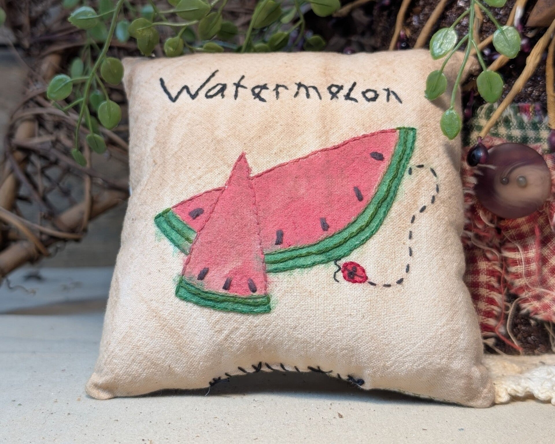 Watermelon Tea-Dyed 4-Inch Home Decor Accent Pillow