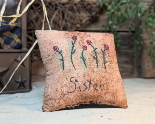 Primitive Sister 4-Inch Home Decor Mini Pillow