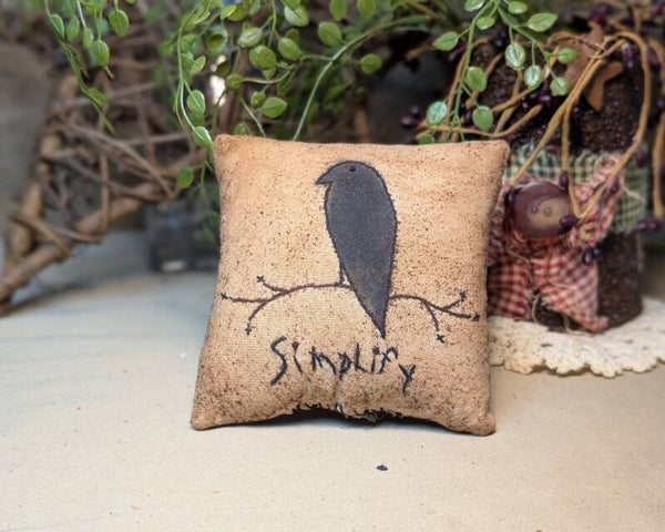 Primitive Simplify Crow 4-Inch Home Decor Accent Pillow