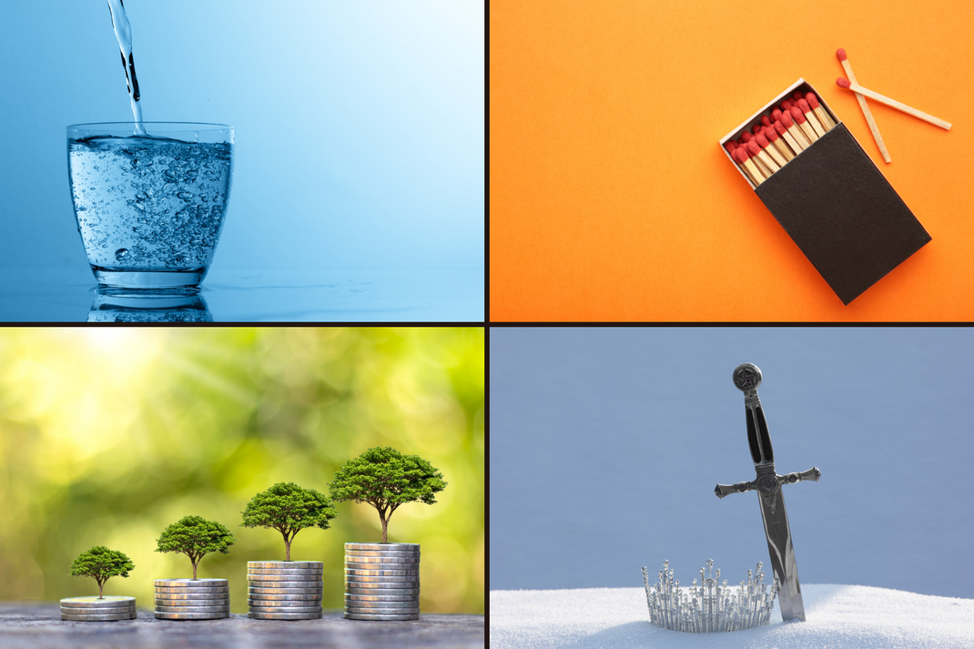 Die vier Elemente im Tarot: Wasser, Erde, Feuer, Luft