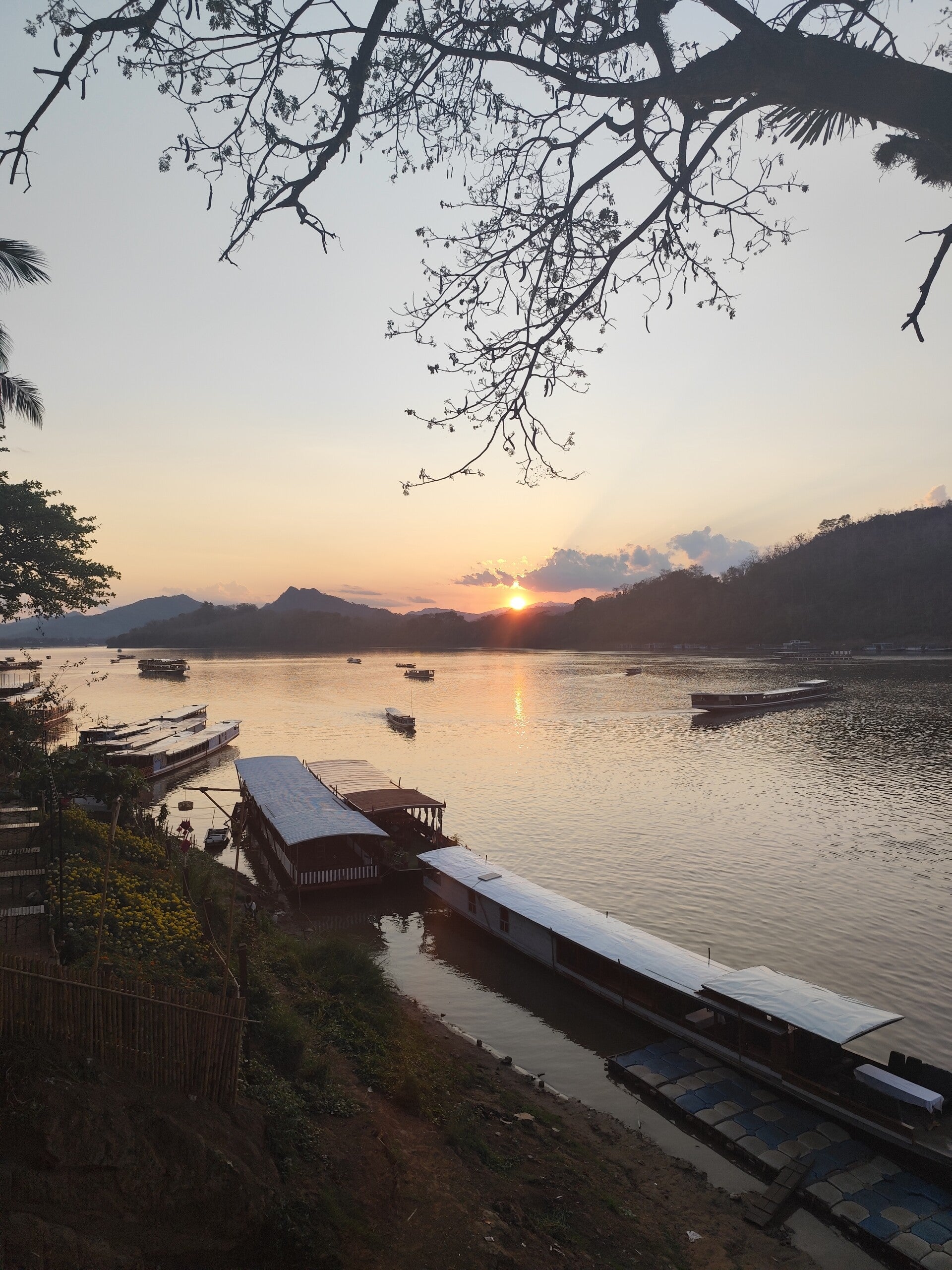 Coucher de soleil sur le Mékong, Luang Prabang, Laos