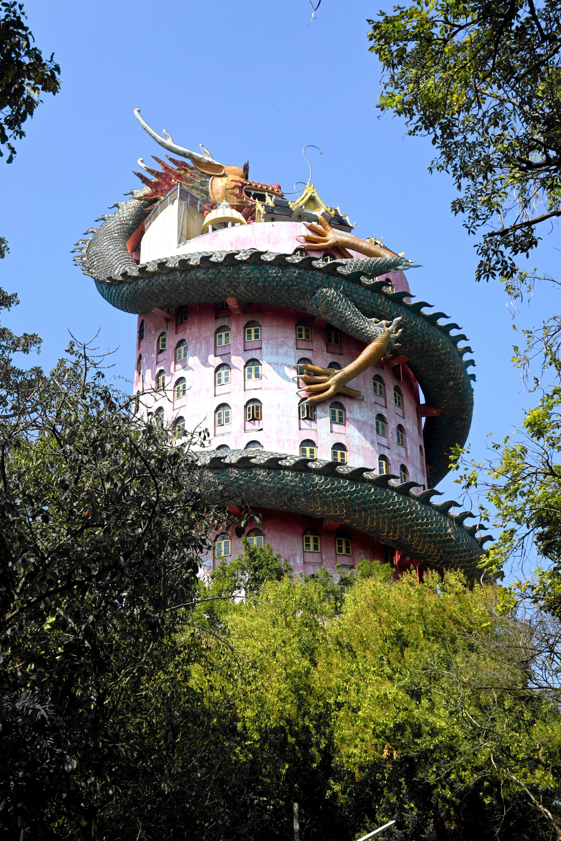 Le Temple du dragon Wat Samphran à Bangkok, Thaïlande