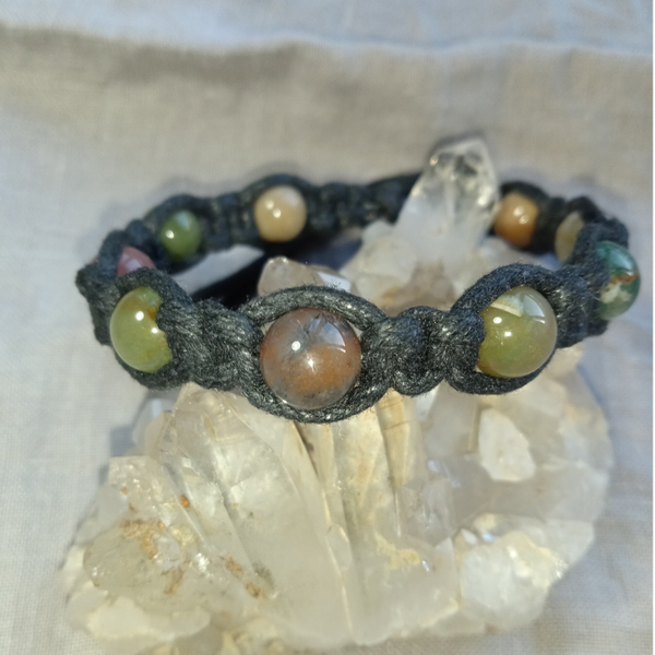 Bracelet Agate d'Inde perles rondes 8 mm