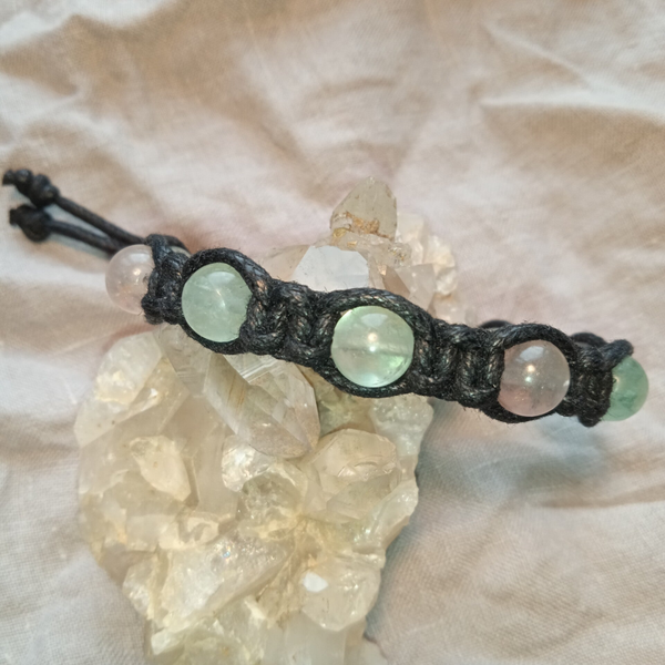 Bracelet Fluorite ref FLRT014-25-01 perles rondes 8 mm