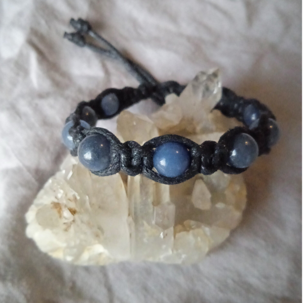 Bracelet Aventurine Bleue ref AVB-052025-2 perles rondes 8 mm