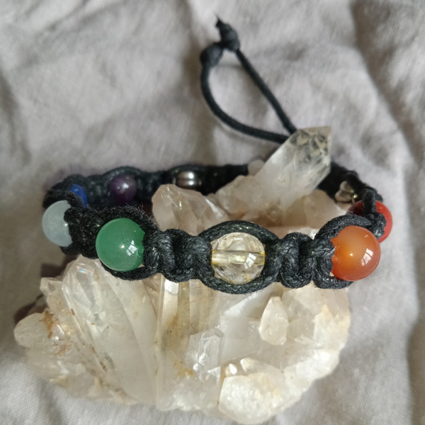 Bracelet 7 couleurs ref CHK-072025-02 perles rondes 8 mm