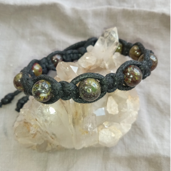 Bracelet Jaspe Dragon ref JPD112024-2 perles rondes 8 mm