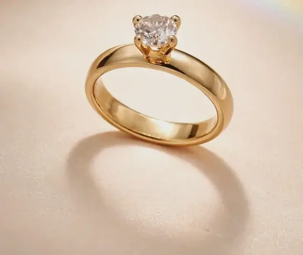R/ Lovely 14k Gold plated Ring with Cubic Zirconia