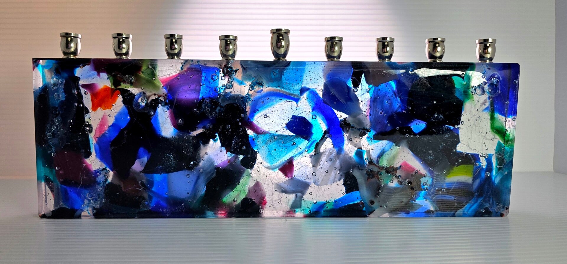 Melted glass Menorah