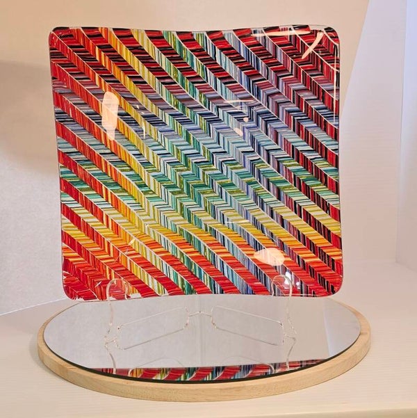 Rainbow tapestry plate