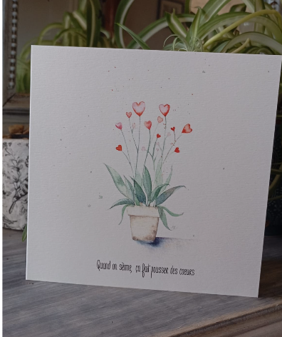 Carte pot de coeurs