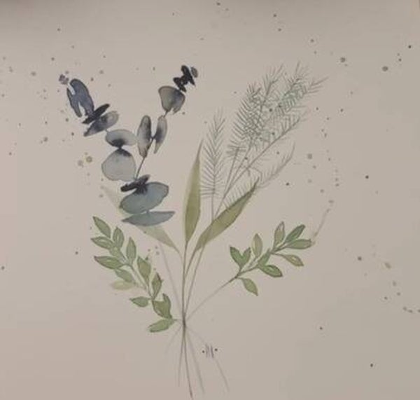 Carte fleurs bleues