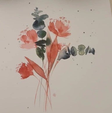 Carte fleurs rose vif