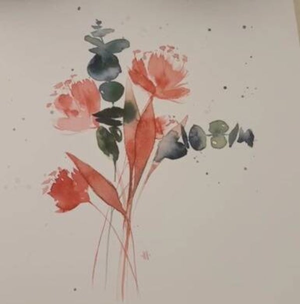 Carte fleurs rose vif