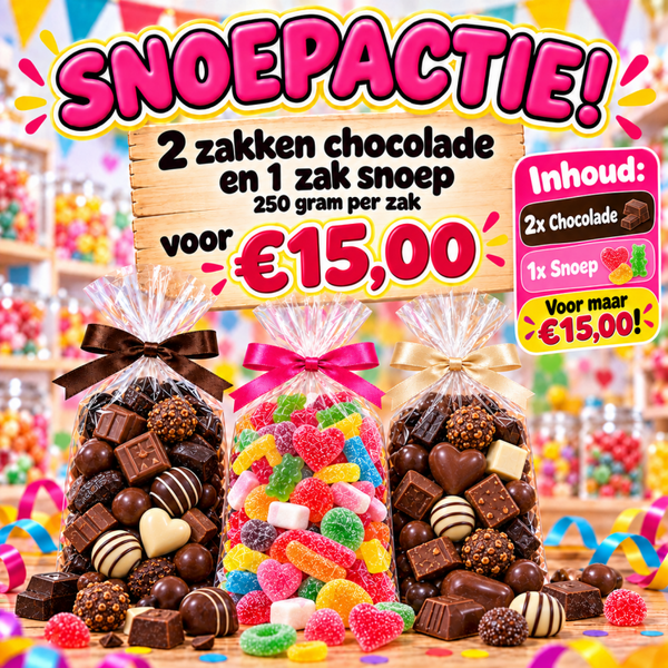 2 zakken chocolade 1 snoep