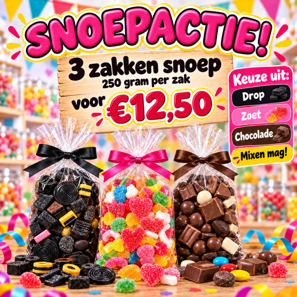 2 zakken snoep 1 chocolade
