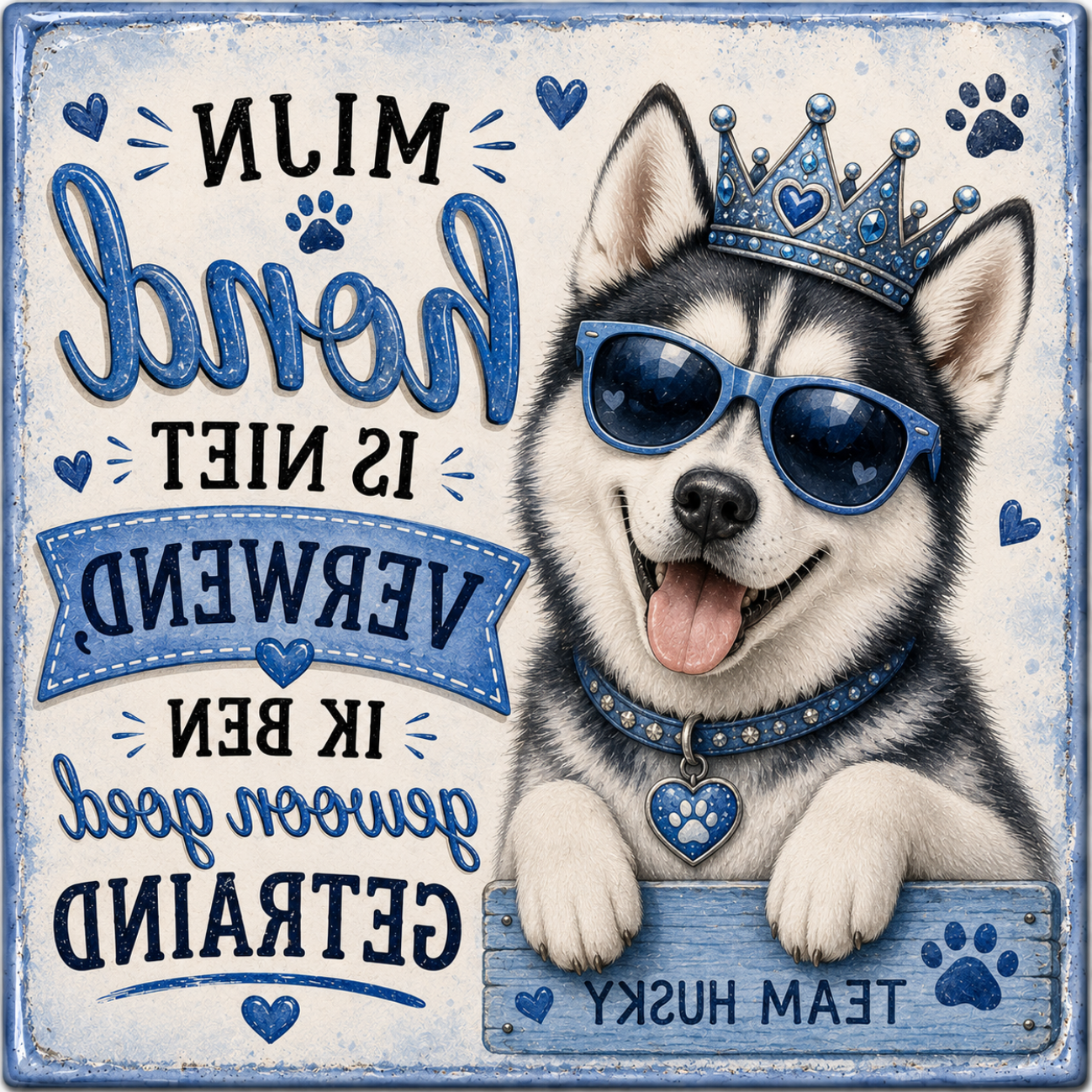 Tegel Husky verwend blauw
