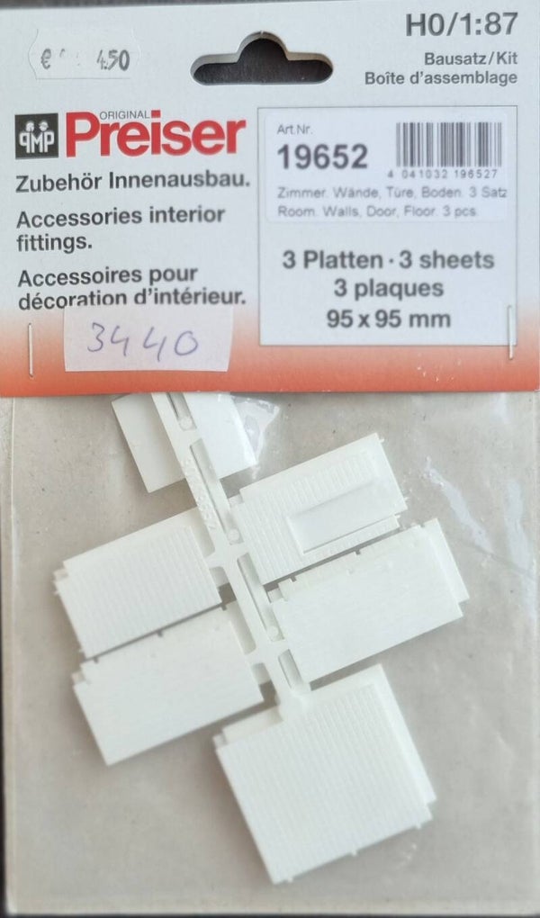Preiser 19652 - Kamer, 3 sets muren