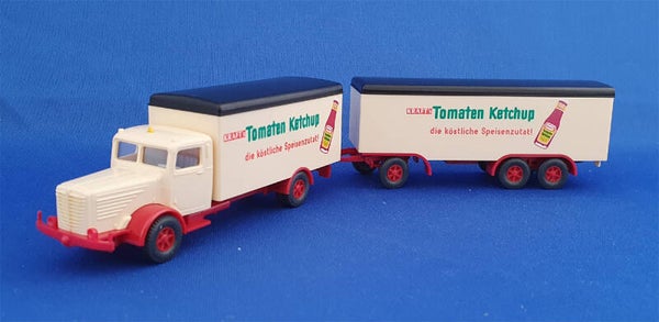 Wiking 88627 - Büssing Koffer-Lastzug Kraft Tomaten Ketchup (4026)