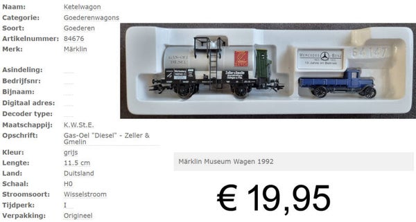 Märklin 84676 - Museumwagon 1992