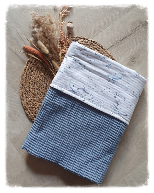 Deken dolfijnen blauw