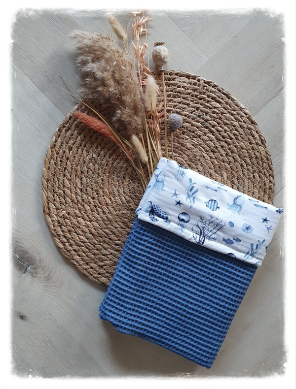 Deken zeedieren blauw
