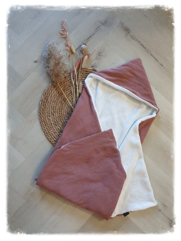 Omslagdoek oudroze fleece