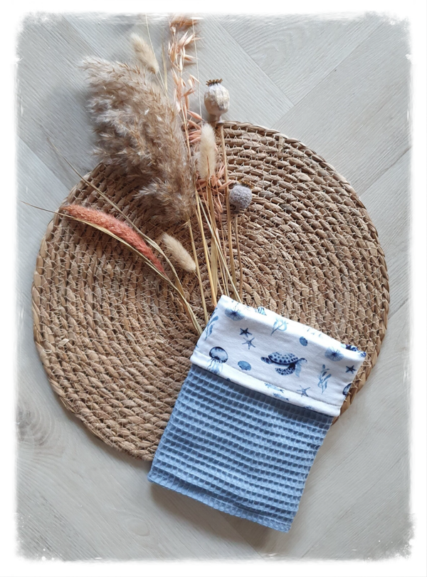 Dekentje zeedieren blauw
