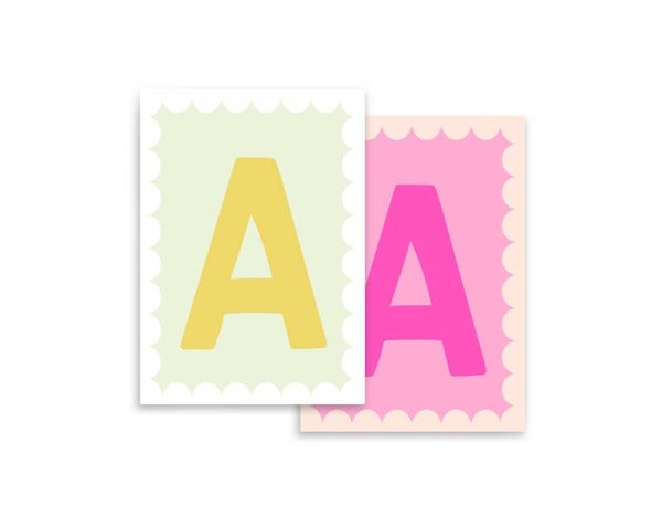 Letterkaart | Zonder Gezichtje | Bolletjes Rand