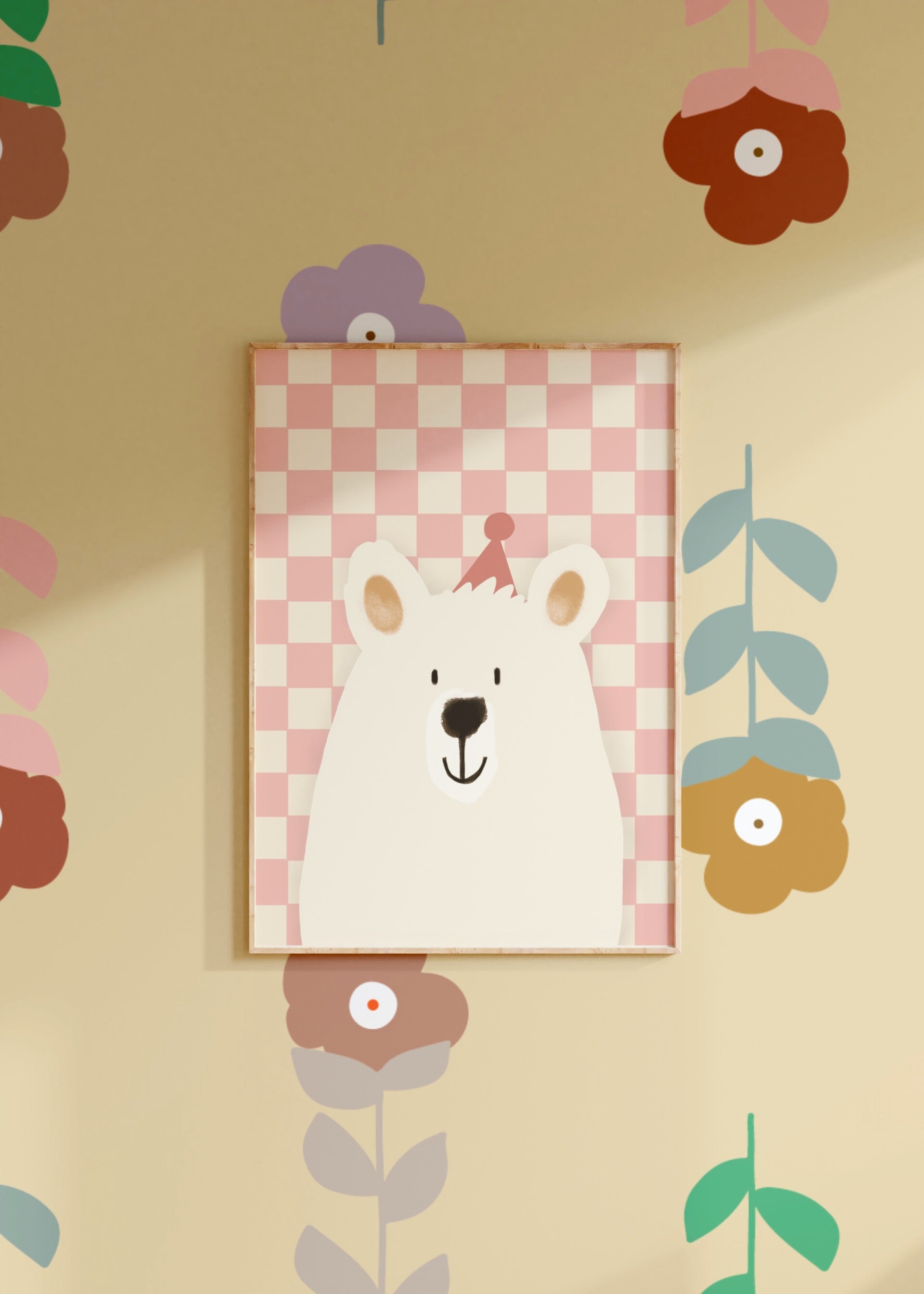 Maeve | Blokjesbeer Roze | Poster