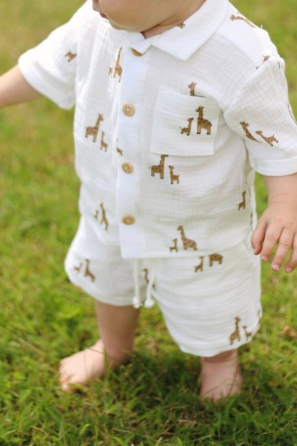 LITTLE SAFARI CLUB letni, muślinowy komplet dla malucha