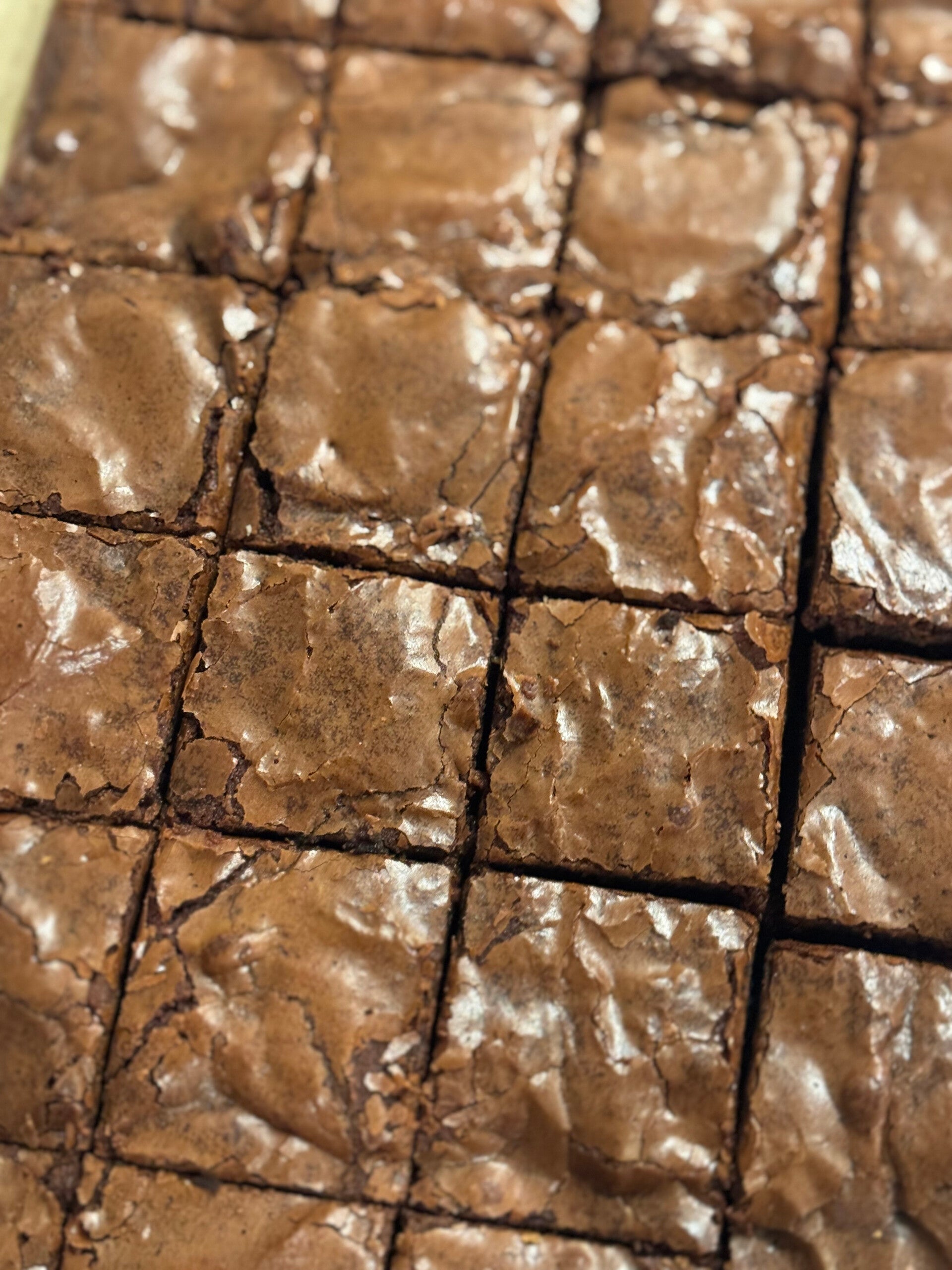close view of brownies